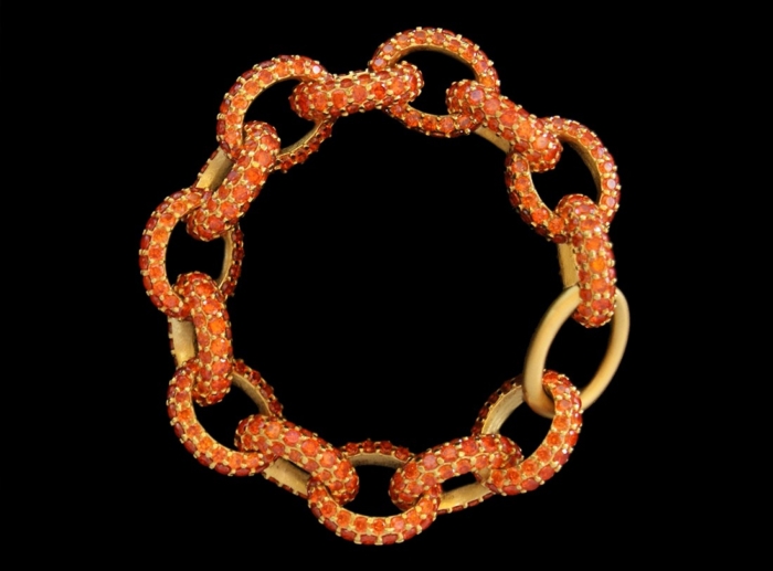 Pave Orange Cubic Zirconia Bracelet