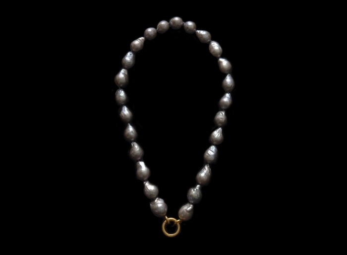Necklace, Gray Baroque Cultured Freshwater Pearls