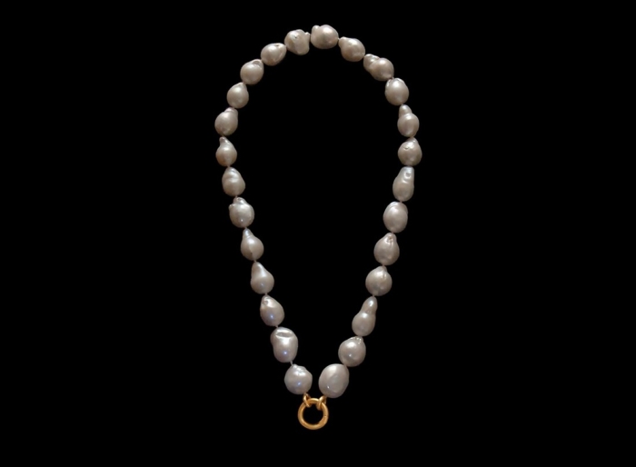 Necklace, Gray Cultured Freshwater Baroque Pearls