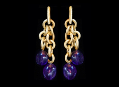 Earrings, Hoops, Style and Love Forever, Amethyst double
