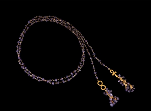 Necklace, Wire Wrapped Tanzanites