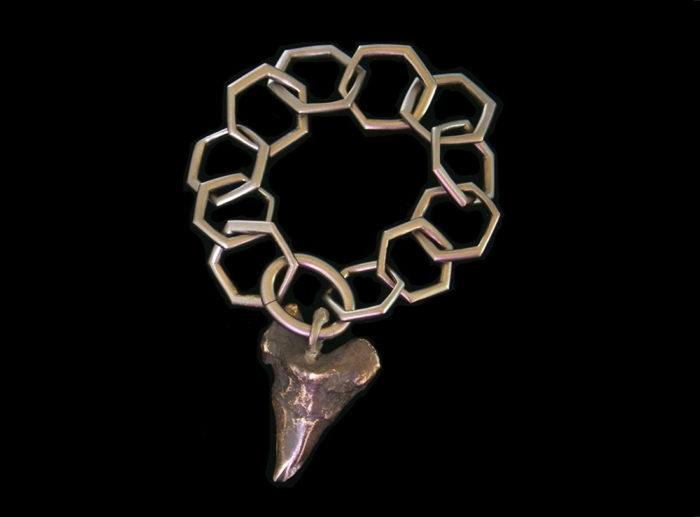 Bracelet, Hexagonal Link Chain and Shark Drop