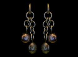 Earrings, Hoops, Style and Love Forever, Pearls Black Cultured Freshwater