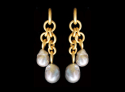 Earrings, Hoops, Style and Love Forever, Gray Cultured Freshwater Baroque Pearls