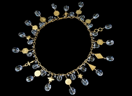 Necklace, Mixed Tarot Charms, Rock Crystal Quartz