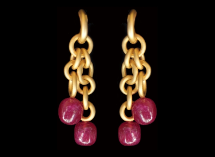 Earrings, Hoops, Style and Love Forever, Rubies Double
