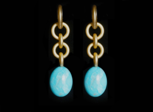 Earrings, Hoops, Style and Love Forever, Turquoise Short