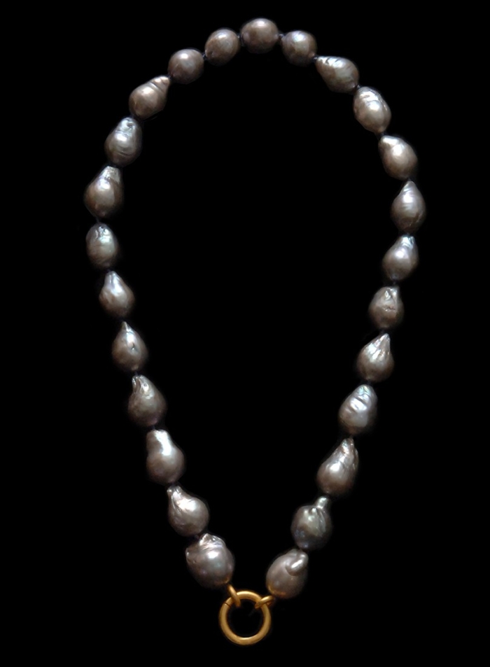 Gray Baroque Pearl Necklace