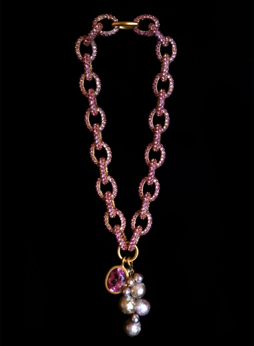 Endless Diversity 2 Pink Pave Bracelets = A Necklace A Tassel And A Stone Drop