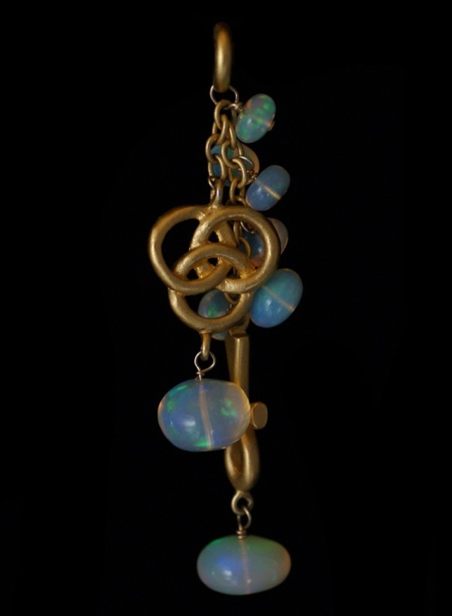 Charm Tassel Heirophant and Hanged Man With Opals