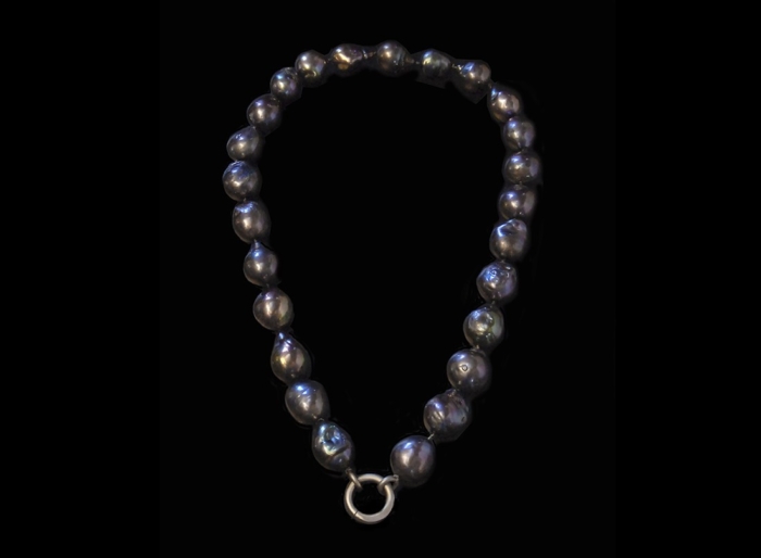 Necklace, Black Baroque Cultured Freshwater Pearls