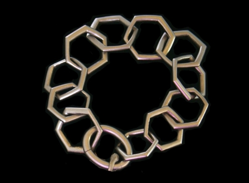 Bracelet, 7" Hexagonal Link Chain