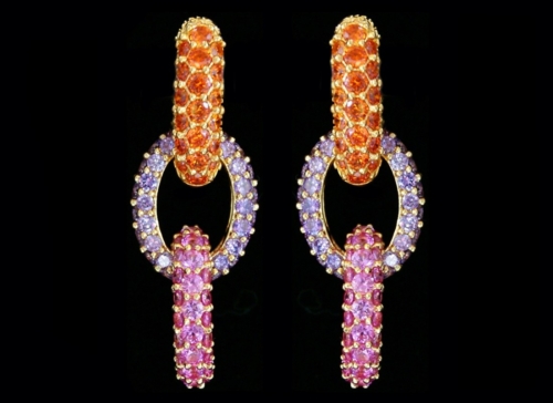 Ears_Pave_Hoops_2_Links_Orange_Pink_Purple